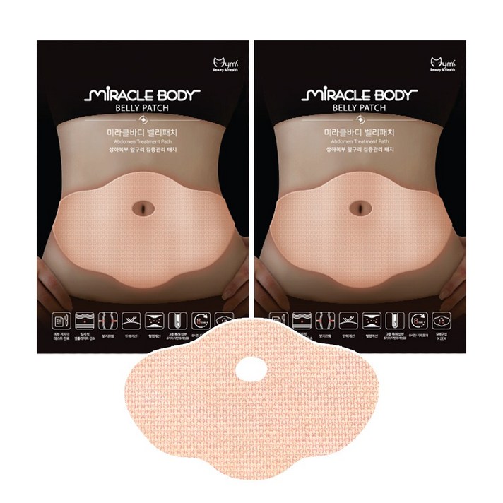 마이미 미라클바디 복부패치 (특가 +무배)복부용 전신[임상 +특허]남녀공용 셀룰라이트감소 붓기감소 피부탄력 혈행개선 피부안전 5대임상 다이어트패치 바디슬리밍패치 벨리패치, 2set, 10매입