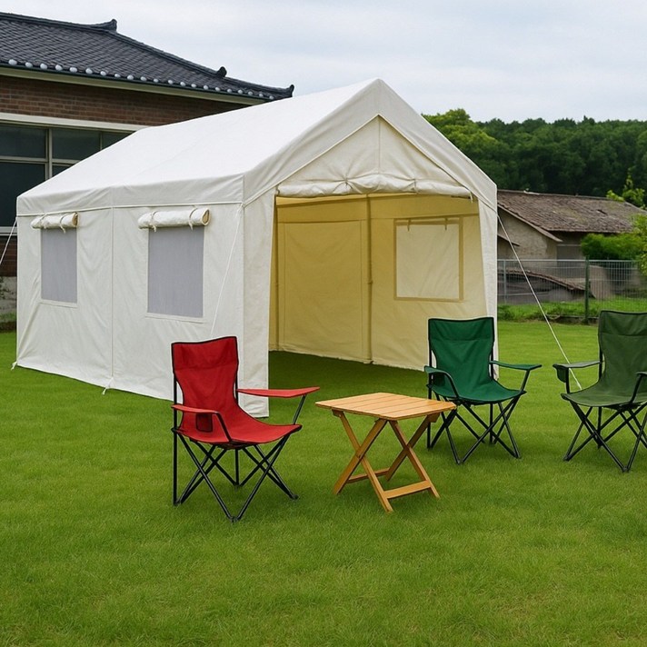 코스트코천막 텐트 3mx3m 풀세트 주차 차고지 케노피 차양막 차량용 행사용 대형 장박 3x3은 투명창스킨 ,3x4는 매쉬창스킨, ivory