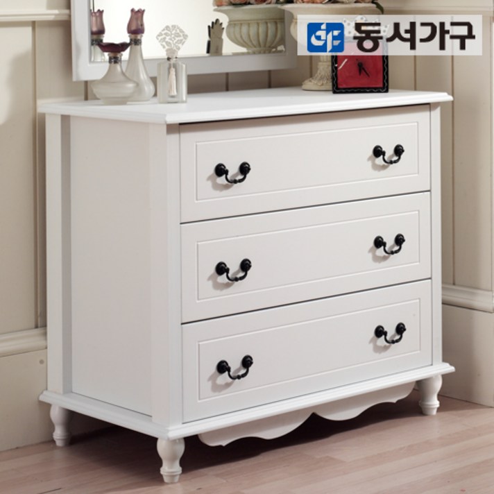 동서가구 이디에프 화이트800 3단서랍장 DF628172, 속성없음
