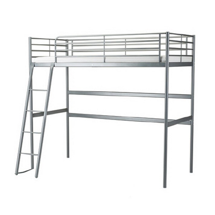 이케아 SVARTA 2층침대 매트리스 포함, 실버_002.479.83