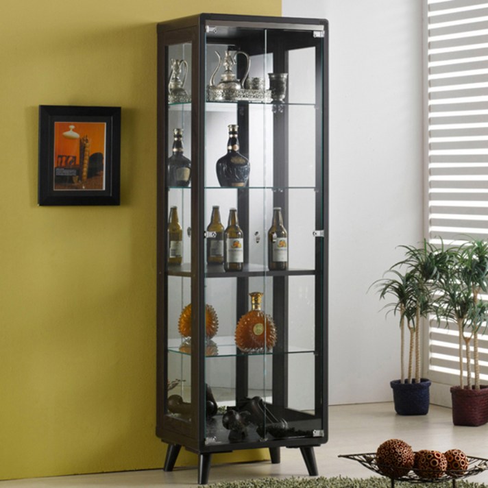 [푸른언덕] 동글이 유리장식장(대) 장식장, 월넛