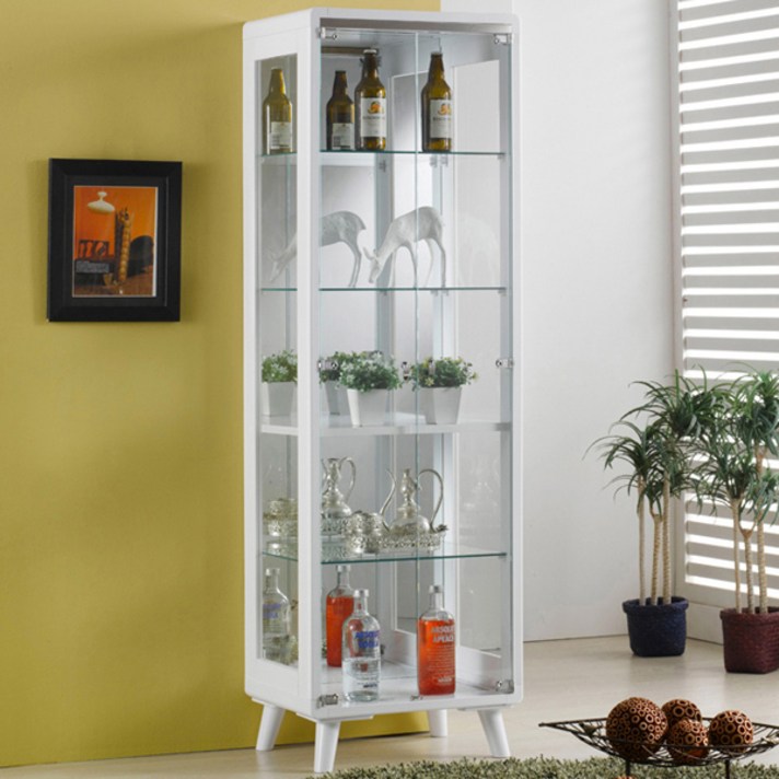 [푸른언덕] 동글이 유리장식장(대) 장식장, 화이트