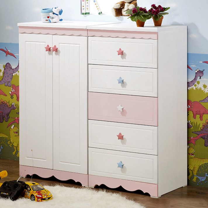 라움 베이비 옷장 + 600 서랍장, 핑크화이트