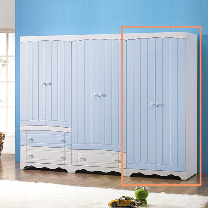 [미자크] 쎌리나 옷장 /장농/이불장/주니어옷장, 쎌리나 긴문옷장(블루화이트)