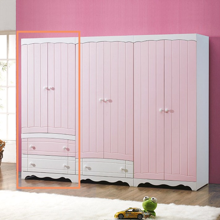 [미자크] 쎌리나 옷장 /장농/이불장/주니어옷장, 쎌리나 투서랍옷장(핑크화이트)