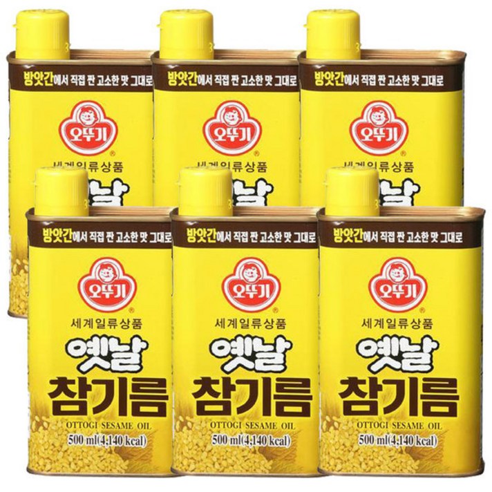 오뚜기 옛날 참기름, 500ml, 6개