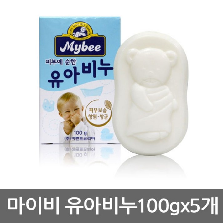 마이비 [마이비] 유아비누(100g) 유아용 비누 목욕용품 아동용품 출산용품, 마이비 유아비누100gx5개