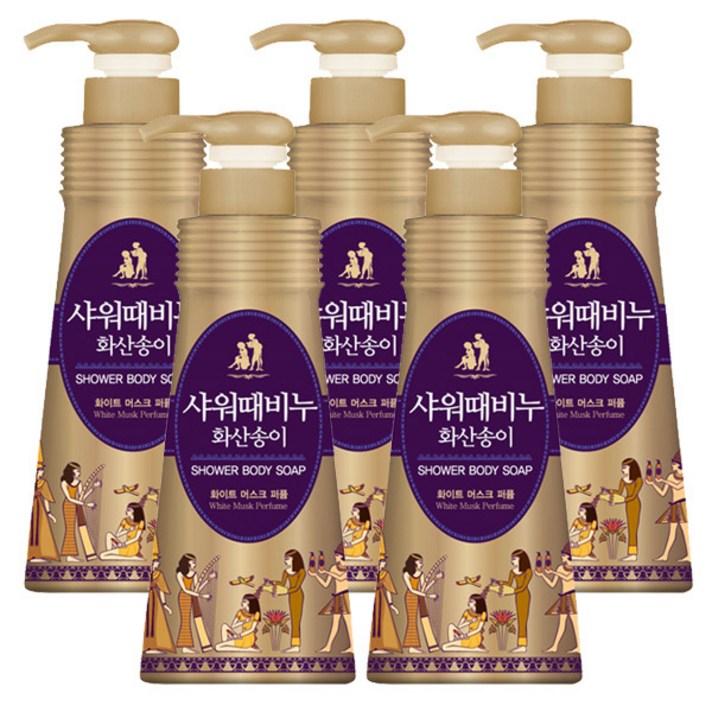 무궁화 샤워 때비누 화산송이 각질케어용 바디 솝, 900ml, 5개