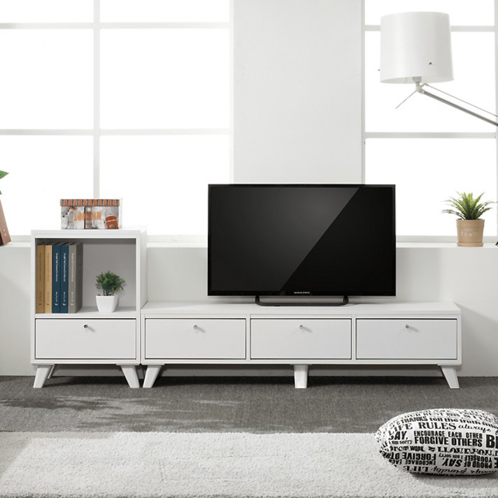 가온리빙 이삭 1200 오픈거실장 (N3) 장식장, 화이트