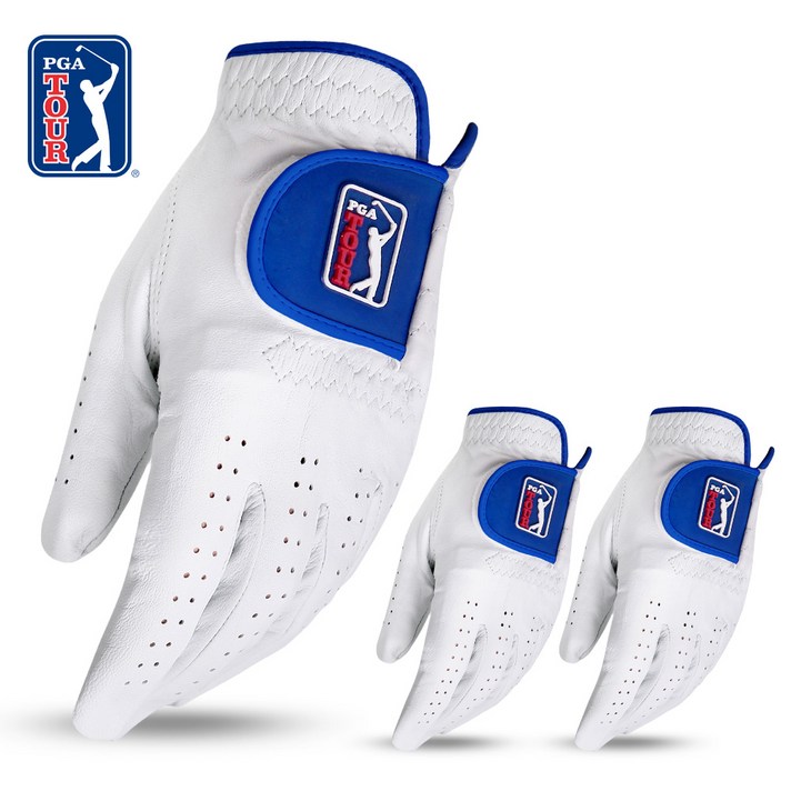 PGATOUR 피지에이투어 맥스 프로 [양피] 남성용 골프장갑(3장묶음), 화이트