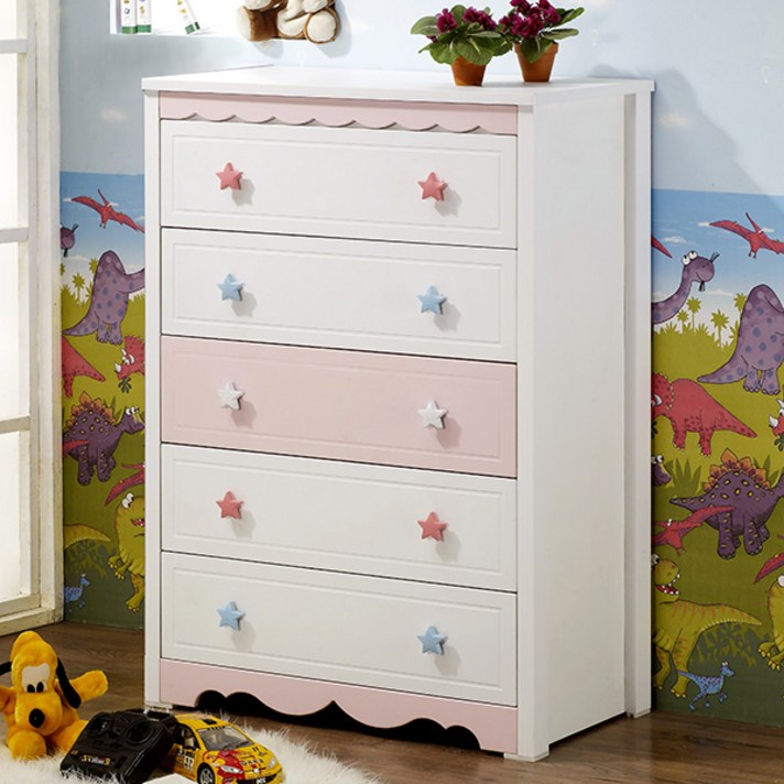 [미자크] 파스텔 5단서랍장 /서랍장/수납장/틈새서랍장, 파스텔5단(핑크화이트)