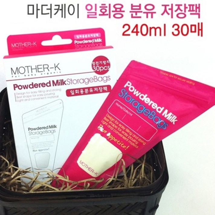 마더케이 일회용 분유 저장팩 240ml, 30매, 1개