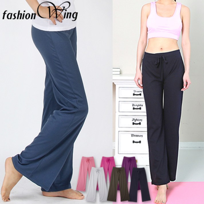패션윙 여성 와이드 이지 요가바지 9부 요가복하의 트레이닝 통바지 운동복 팬츠