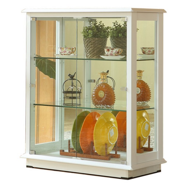 앤탑퍼니처 LED조명강화유리장식장 장식장, 3단장식장-800-화이트