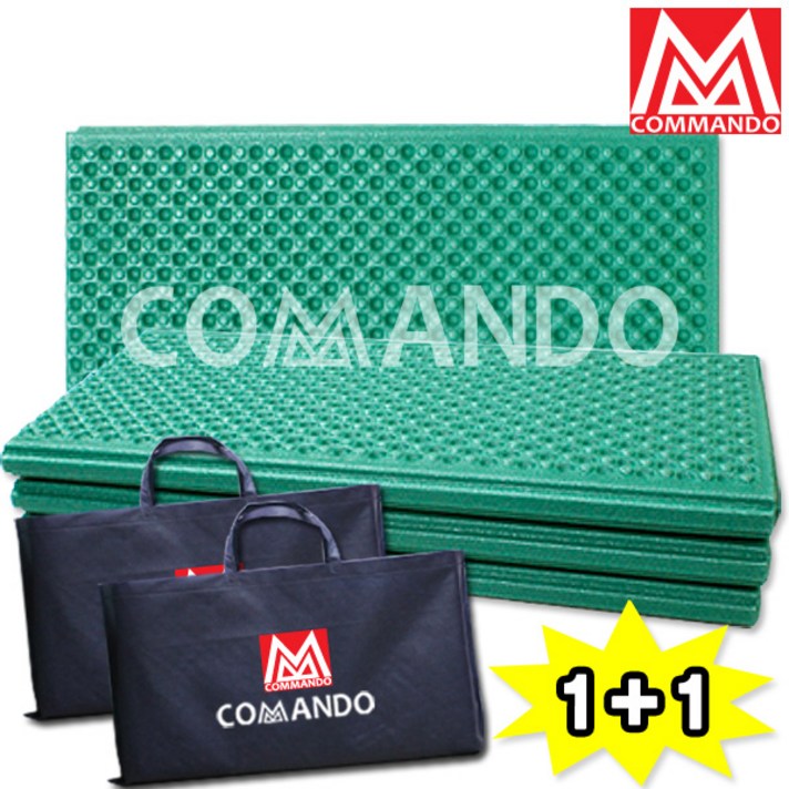 코만도 접이식 캠핑매트(1+1) 정품가방 증정 200x140, 캠핑매트1+1(카키)_기본형