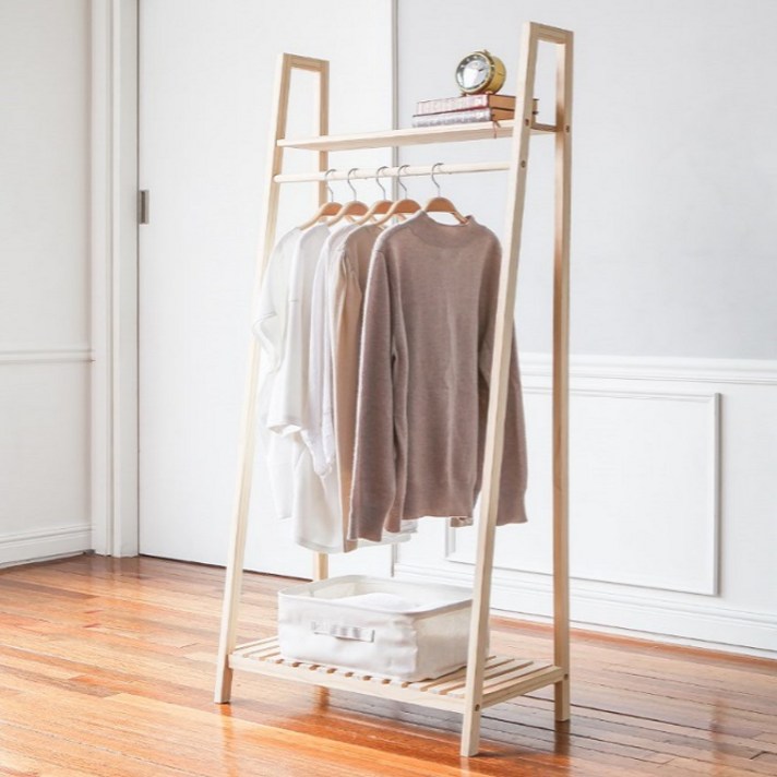 먼데이하우스 원목 사다리행거, 우드 사다리행거