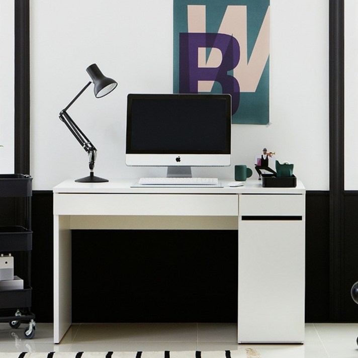 한샘 샘스마트 책상 112.5cm (컬러 택1), 화이트(A)