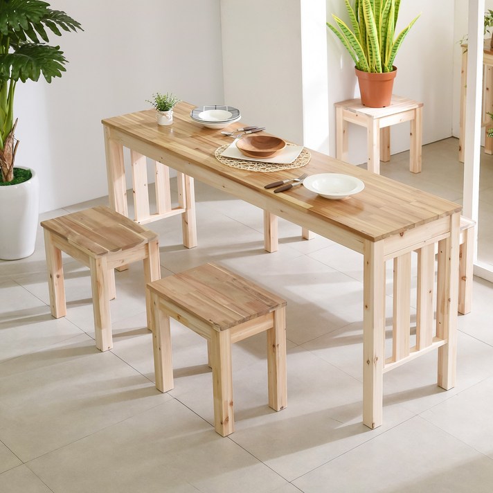 다니엘우드 아일랜드 160cm 홈바 원목 긴 테이블 사이드 보조식탁, 1600×450테이블(아카시아상판)_무도장