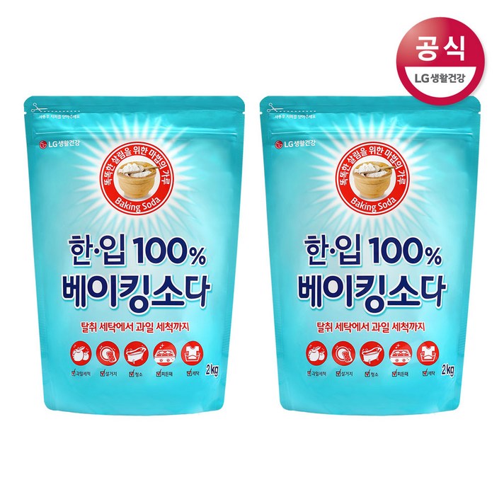 한입 100% 베이킹소다 리필형, 2kg, 2개