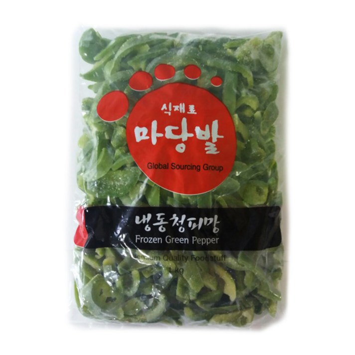 냉동 야채모음상품 브로콜리 피망 호박 대파, 1봉, 1kg(청피망_슬라이스)