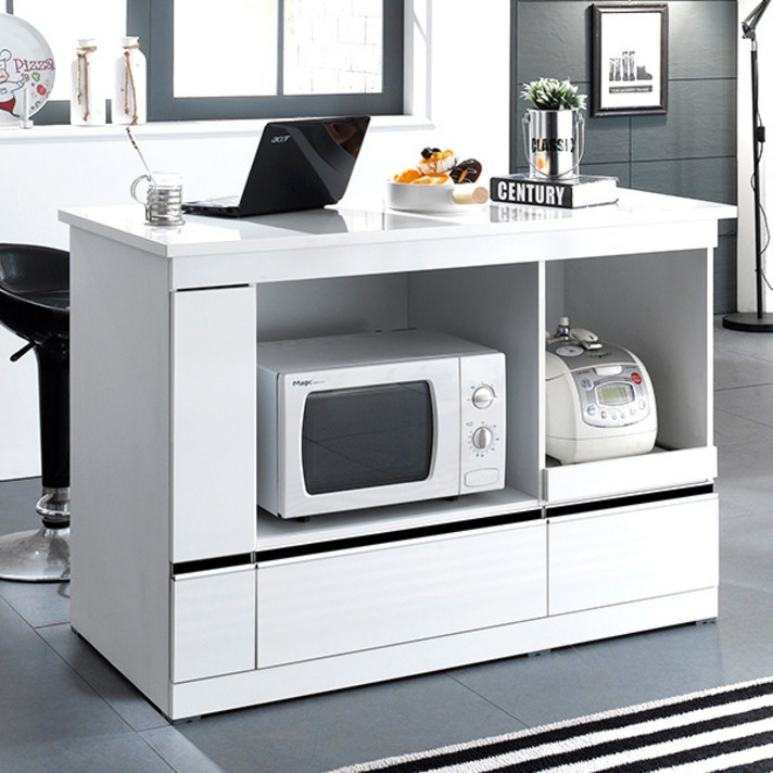 엣지퍼니처 로웰 하이그로시 광파 오븐 홈바, 화이트