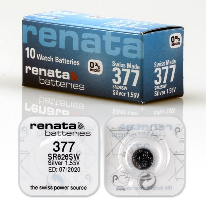 RENATA 스위스 정품 손목시계 배터리 교체 시계약 건전지, 레나타 377 (SR626SW)
