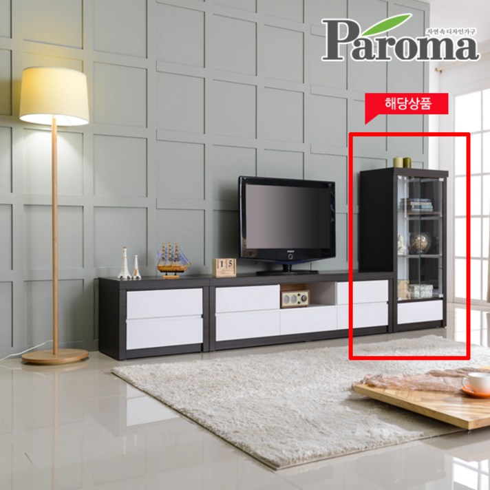 [파로마]캐시560유리장식장BS, 화이트오크