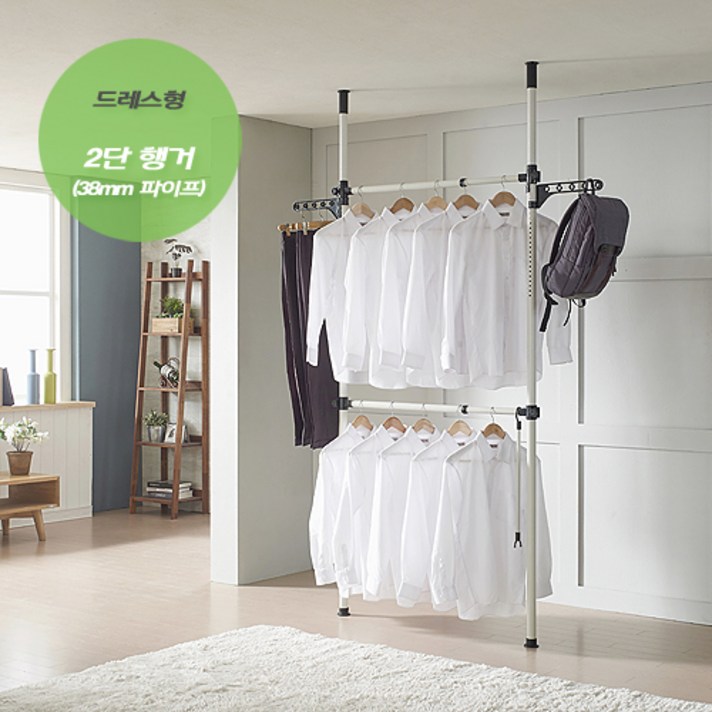 러블리행거 드레스형 2단 행거 (38mm), 블랙 & 화이트