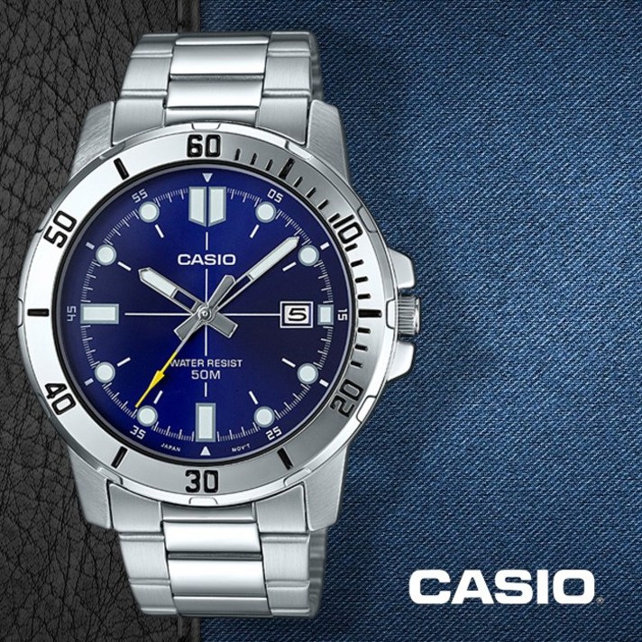 카시오 CASIO MTP-VD01D-2E 남성용 메탈밴드 패션시계