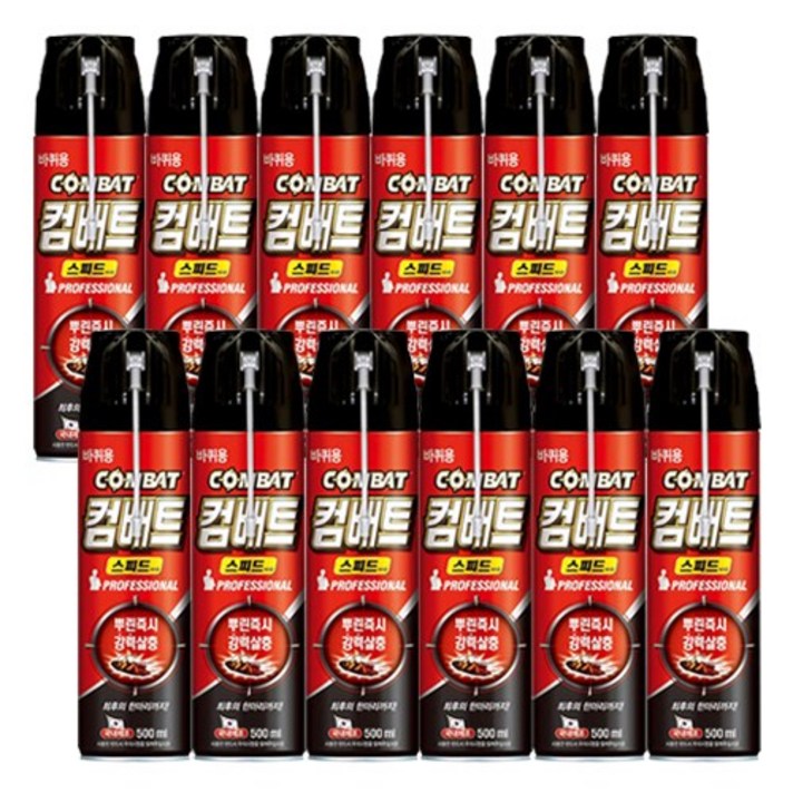 컴배트 스피드에어로솔 500ml 1박스12개입+바퀴트랩1장, 1세트