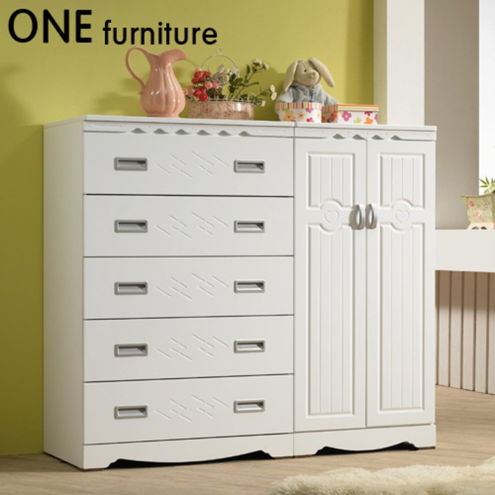 원퍼니처 해피클레스3자5단서랍장+옷장(세트) 아동서랍장/수납장, 화이트