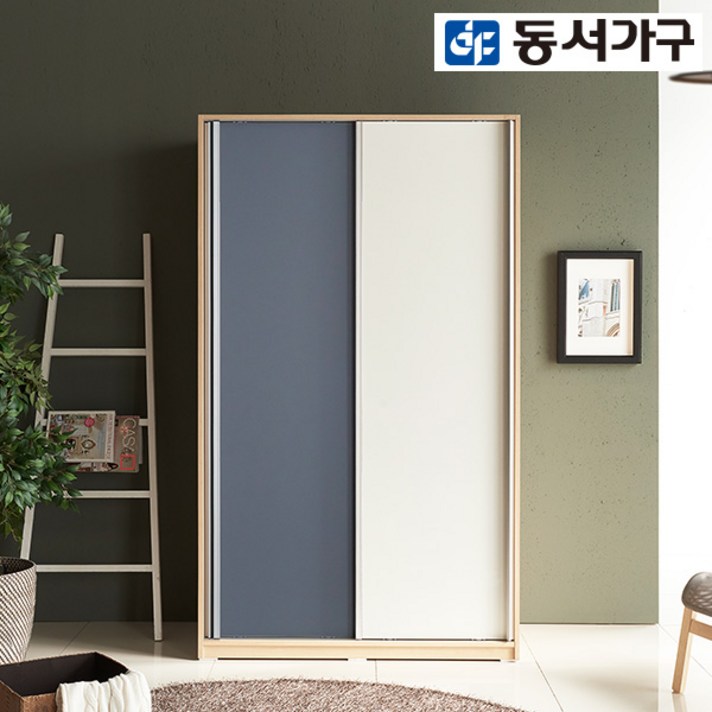 동서가구/착불 켄델 슬라이딩 1200 싱글장 DF908366, 화이트그레이콤비