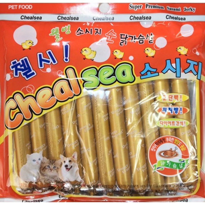 도기프렌드 첼시 애견 소시지, 5팩, 닭가슴살, 11개입 x 5팩