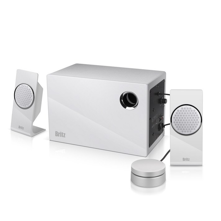 britz Britz BR-2600M Plus 2.1채널 스피커, 화이트, 화이트