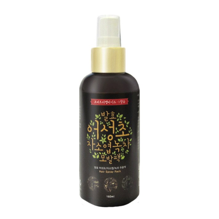 바른건강 순하고 자극없는 발효 어성초자소엽녹차 모발팩 어성초스프레이, 3개, 160ml