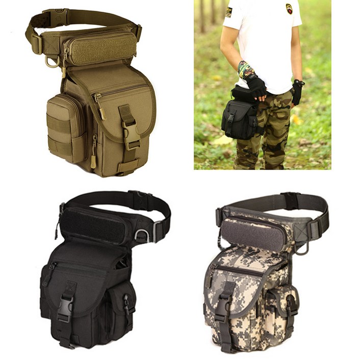 플러스유통 K314 낚시 등산 전술 밀리터리 여행 보조 가방 힙색 허리색, 블랙