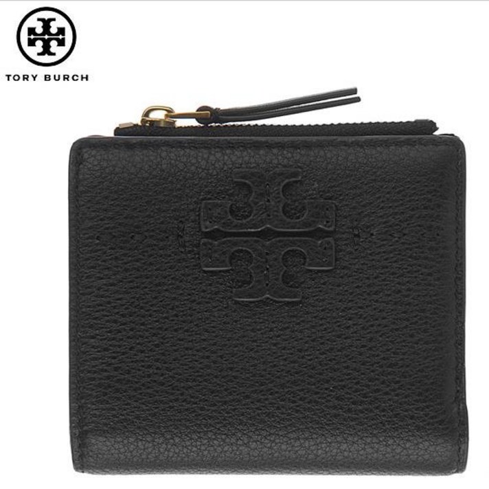 100% 정품 토리버치TORY BURCH 맥그로우 미니 폴더블 반지갑 블랙 45246