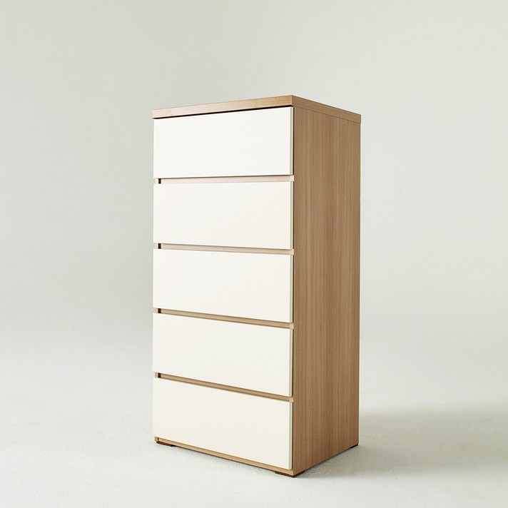 소티디자인 디프 5단 속깊은 서랍장 600 광폭 수납장, 아이보리