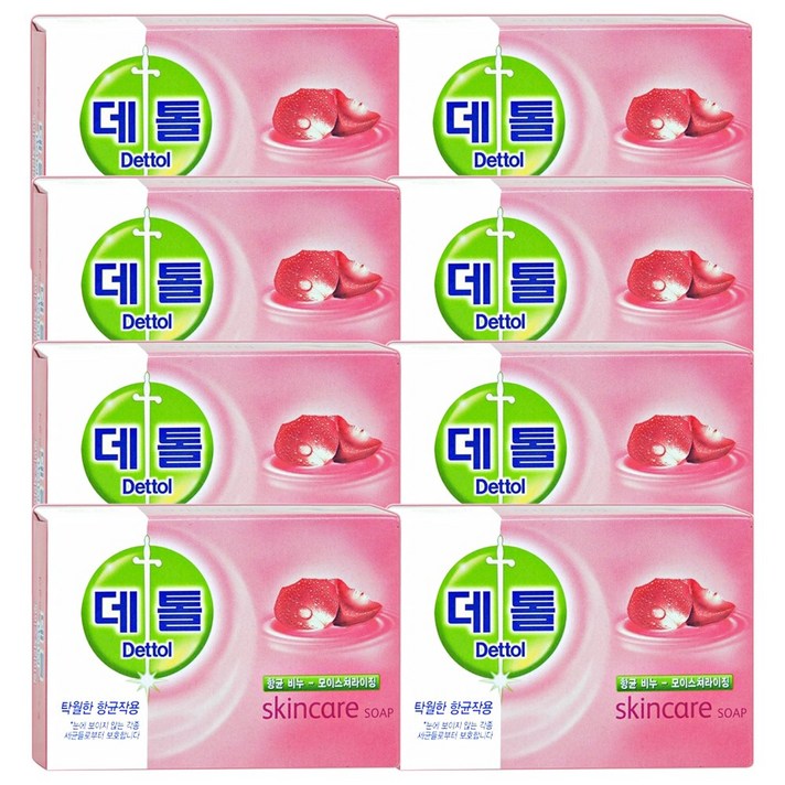 DettolSoap 데톨 항균비누 스킨케어 95gx8개 목욕비누, 28oz, 1팩