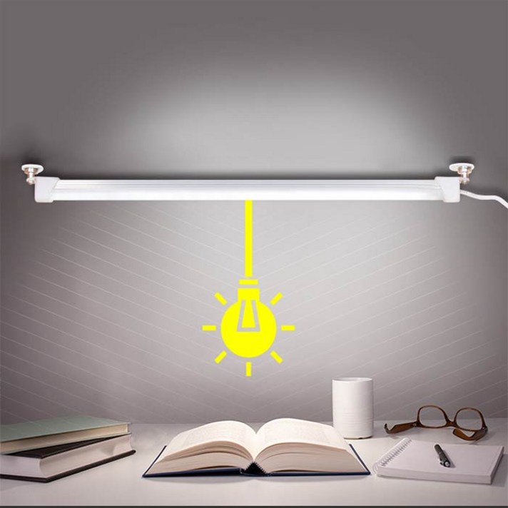 DGITEM LED바 스위치조절 3color 독서실 막대조명 자석 창고 벙커 침대 책상 스탠드 조명 학습용, LED바조명 52cm스위치(3color)