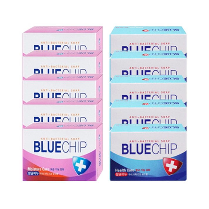 애경 블루칩 헬스케어5개+모이스처5개 항균비누, 100g, 1개