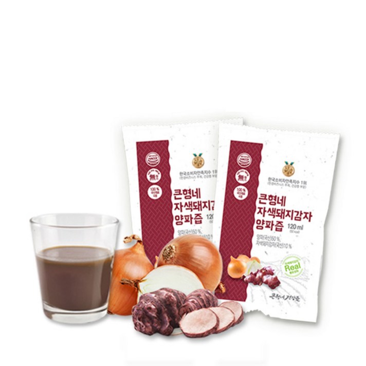 큰형네건강즙 친정엄마를 위한 자색돼지감자양파즙, 120팩, 120ml