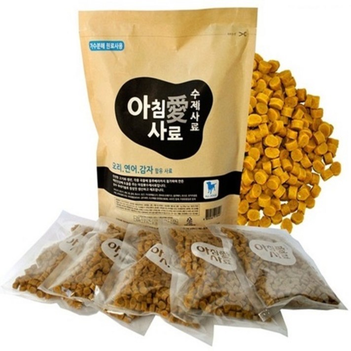 아침애사료 수제사료 오리 연어 감자 1kg 습식사료, 1개