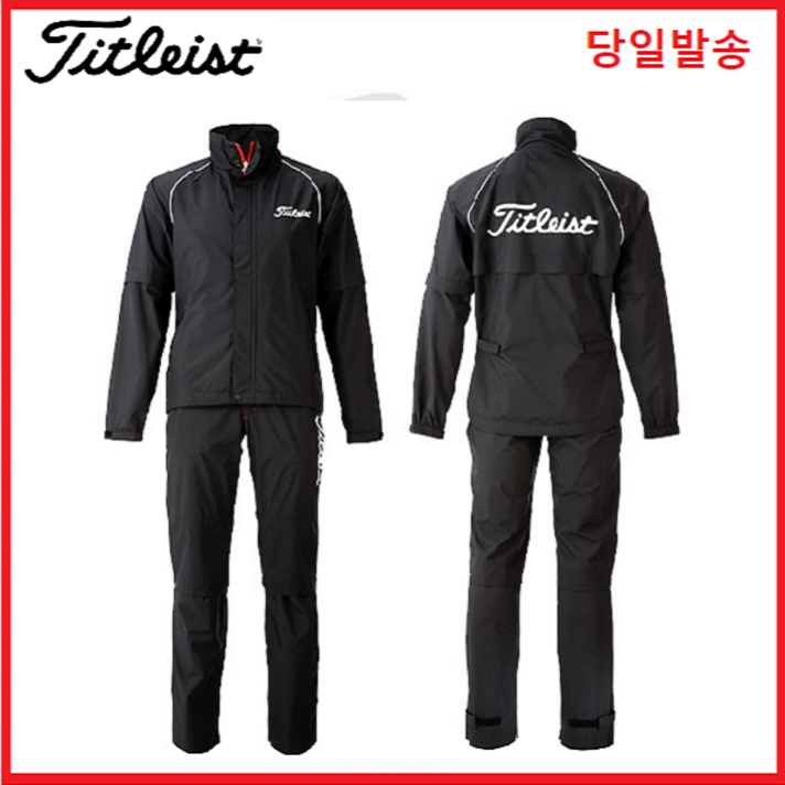 (당일발송) 타이틀리스트 레인웨어 상하의세트 TSMR1592, 블랙(BK)