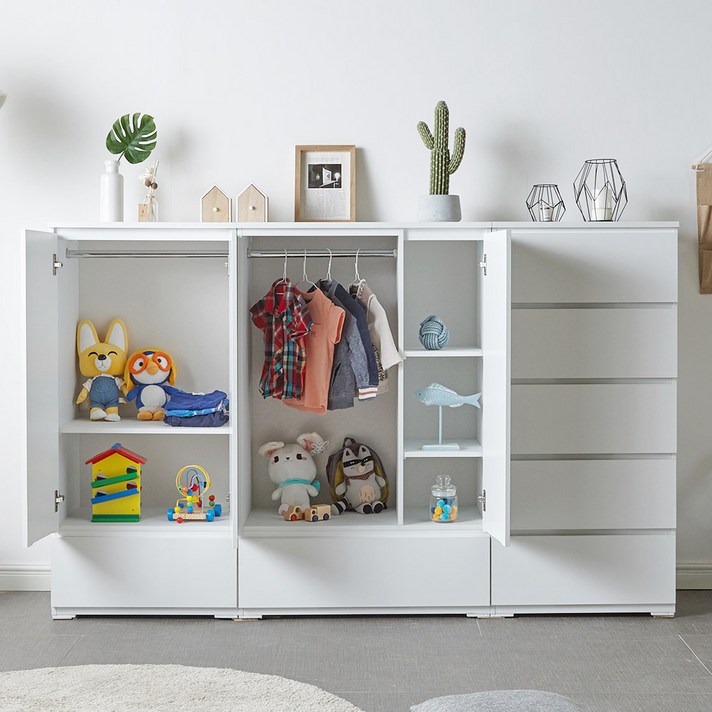 [유니크럭스] 테미스 주니어장/베이비장/아기옷장/수납장/서랍장, 03_테미스 800 반도어장_화이트