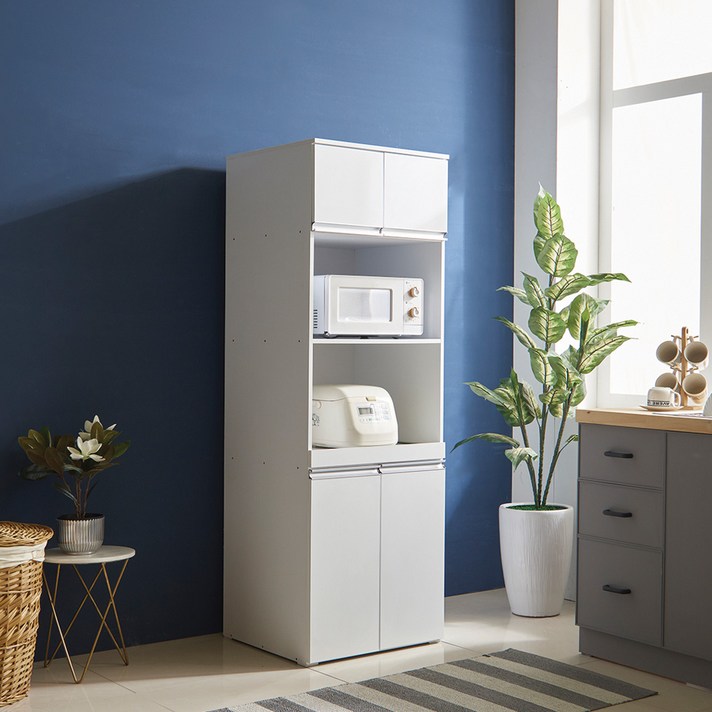 동서가구 하펠 광파오븐 키높이 렌지대수납장, 화이트