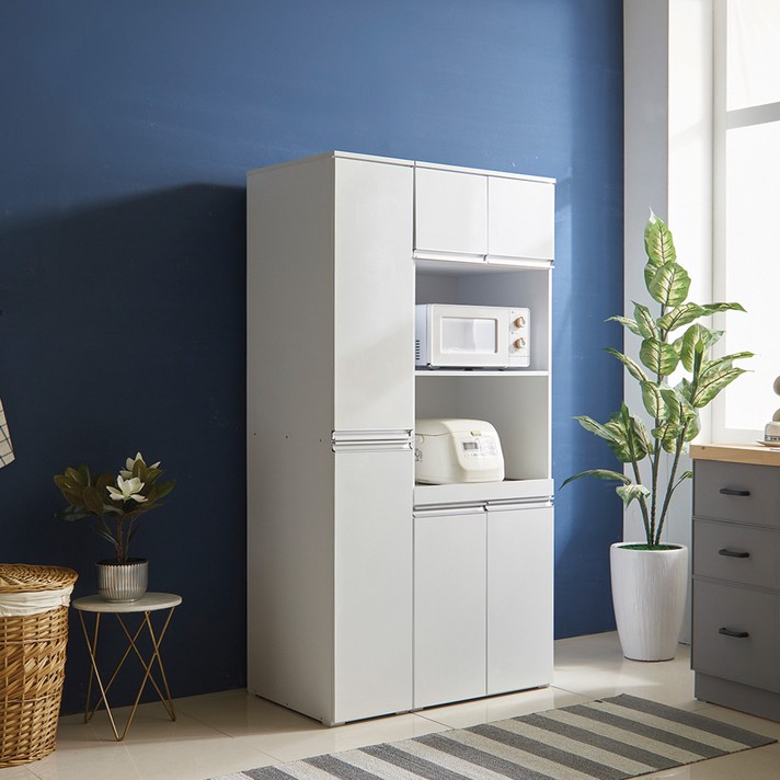 동서가구 하펠 광파오븐 키높이 렌지대수납장 900 세트, 그레이