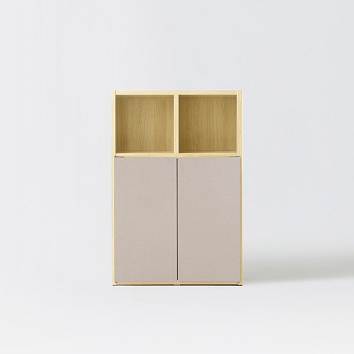 한샘 샘 책장 3단 80cm 수납형 시공(컬러 택1), 메이플_책장/패턴베이지_도어(A)