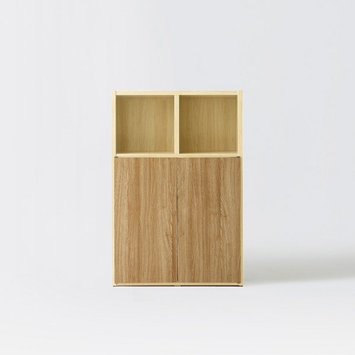 한샘 샘 책장 3단 80cm 수납형 시공(컬러 택1), 메이플_책장/내추럴오크_도어(E)