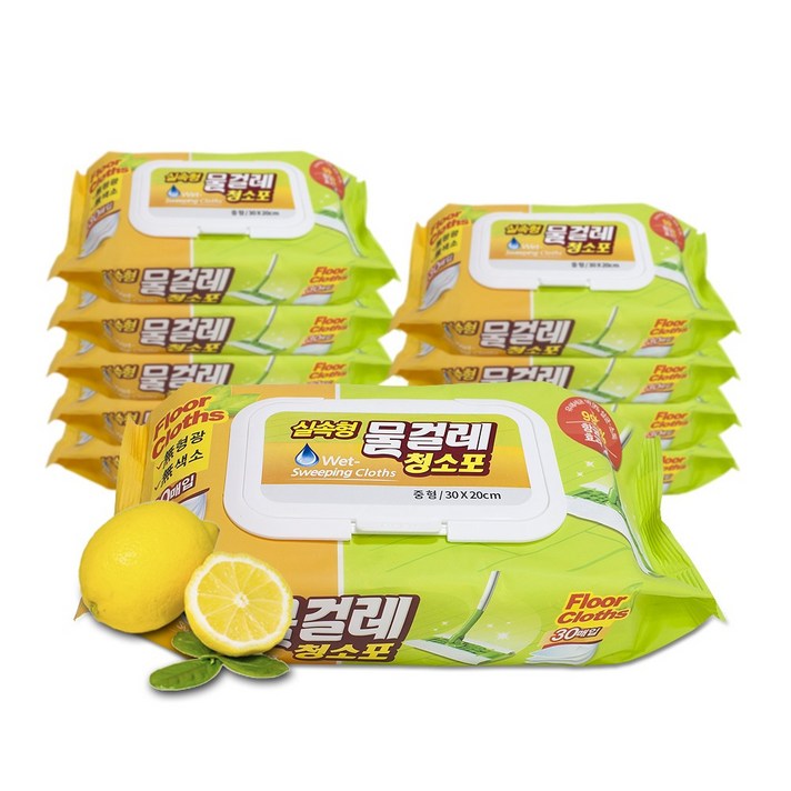 홈인더스트리 물걸레 청소포, 10팩, 30매